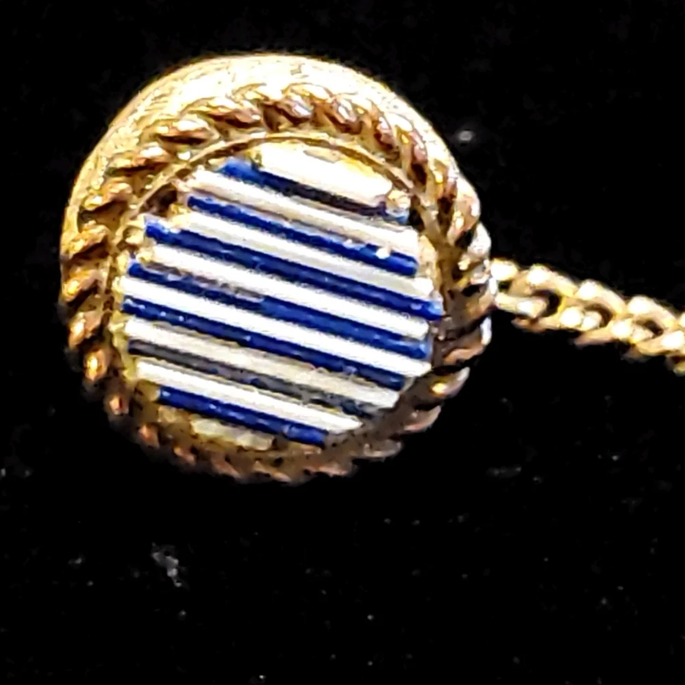 2/$25 Vintage Blue and White Tie Pin